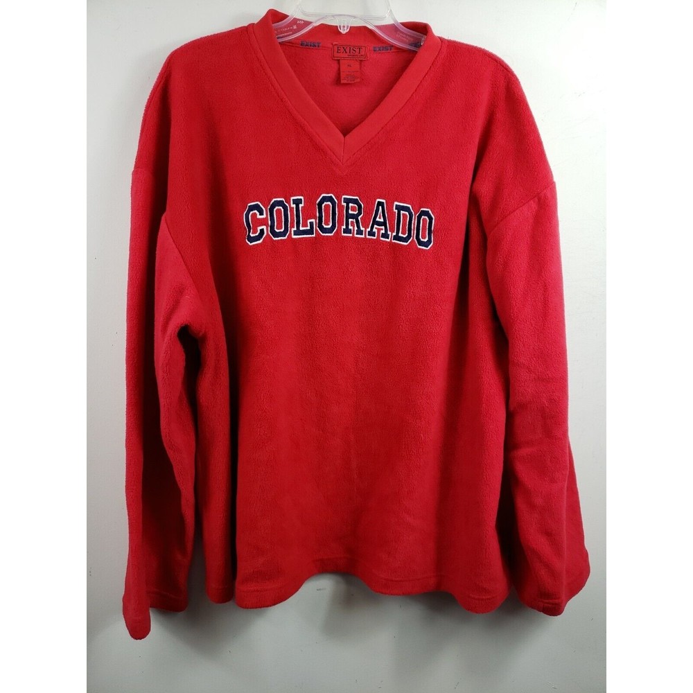 Exist Sports Line unisex red fleece Colorado Size XL Oversized pullover